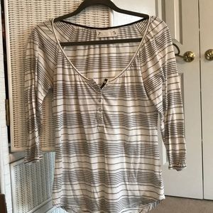 Anthropologie black and white striped henley